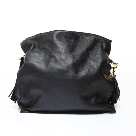 LOEWE Anagram Flamenco Tassel Shoulder Bag black WS28650