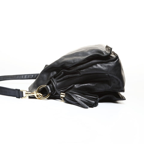 LOEWE Anagram Flamenco Tassel Shoulder Bag black WS28650