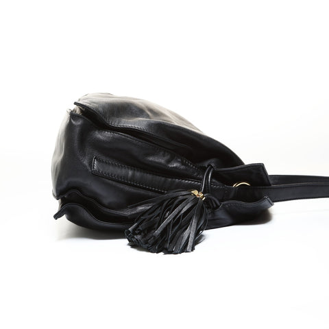 LOEWE Anagram Flamenco Tassel Shoulder Bag black WS28650