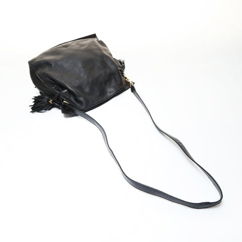 LOEWE Anagram Flamenco Tassel Shoulder Bag black WS28650