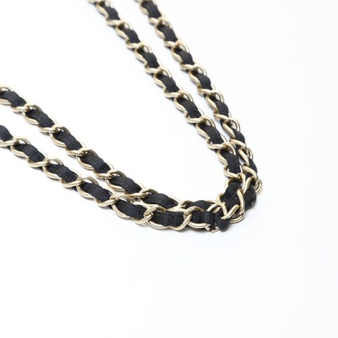 CHANEL Series 7, 1997-1999 New Travel Line, Metal: Matte Gold Shoulder Bag black WS28652