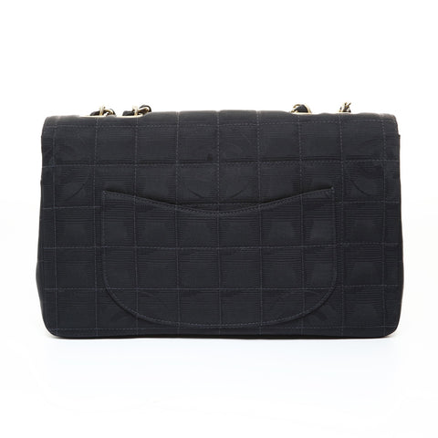 CHANEL Series 7, 1997-1999 New Travel Line, Metal: Matte Gold Shoulder Bag black WS28652