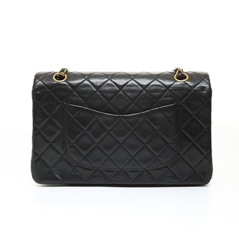 CHANEL Series 4, 1992-1994, Lambskin Double Flap Matelassé Shoulder Bag black WS28653