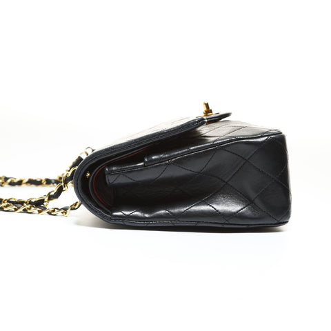 CHANEL Series 4, 1992-1994, Lambskin Double Flap Matelassé Shoulder Bag black WS28653
