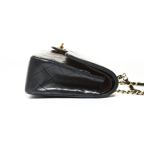 CHANEL Series 4, 1992-1994, Lambskin Double Flap Matelassé Shoulder Bag black WS28653