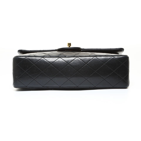 CHANEL Series 4, 1992-1994, Lambskin Double Flap Matelassé Shoulder Bag black WS28653