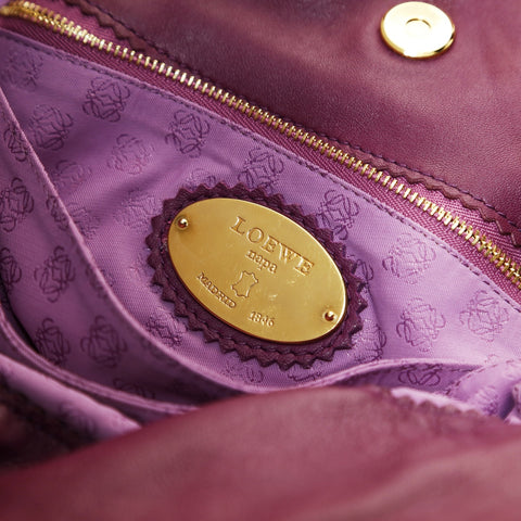 LOEWE Anagram Flamenco Tassel Shoulder Bag purple WS28655