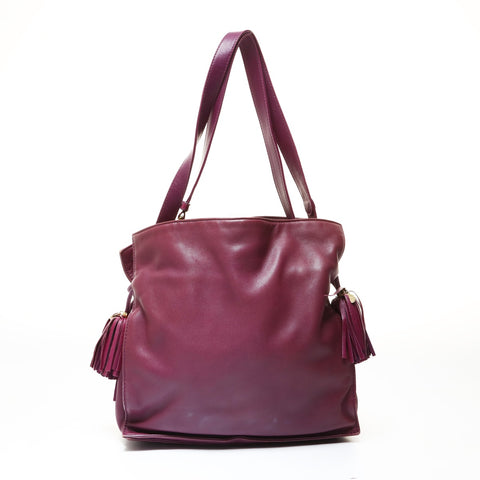 LOEWE Anagram Flamenco Tassel Shoulder Bag purple WS28655