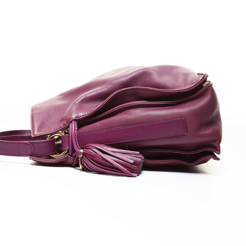 LOEWE Anagram Flamenco Tassel Shoulder Bag purple WS28655