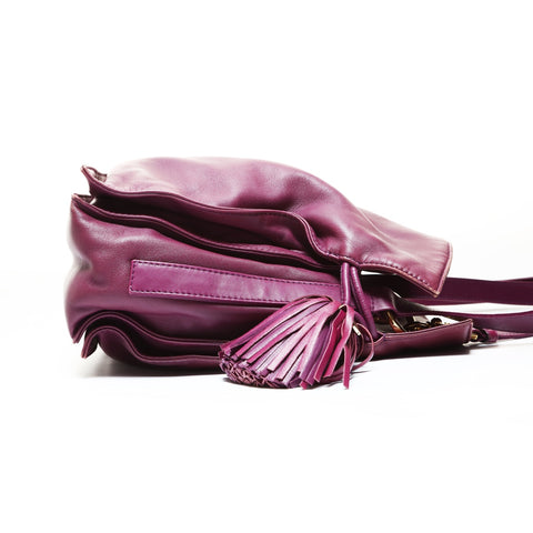 LOEWE Anagram Flamenco Tassel Shoulder Bag purple WS28655
