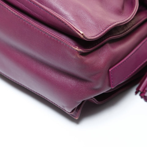 LOEWE Anagram Flamenco Tassel Shoulder Bag purple WS28655