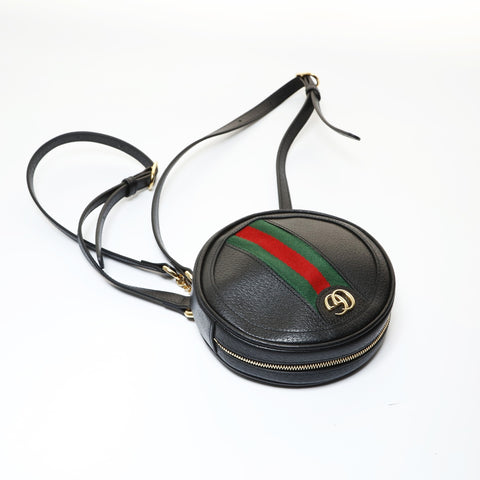 GUCCI Ophidia GG Mini Round Chain Backpack  Daypack black WS28658