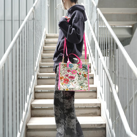 GUCCI Flora Canvas 2-way Handbag multicolor WS28666