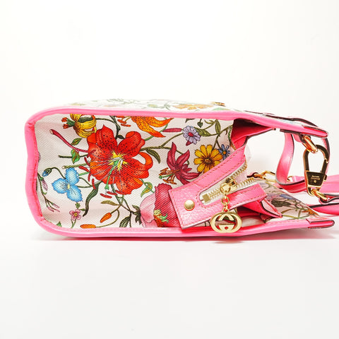 GUCCI Flora Canvas 2-way Handbag multicolor WS28666