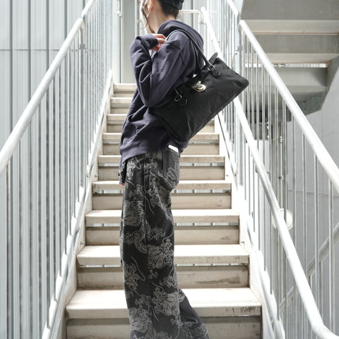 PRADA Nylon triangle logo Shoulder Bag black WS28667