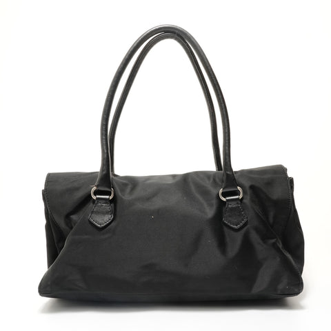 PRADA Nylon triangle logo Shoulder Bag black WS28667