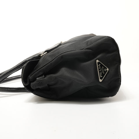PRADA Nylon triangle logo Shoulder Bag black WS28667