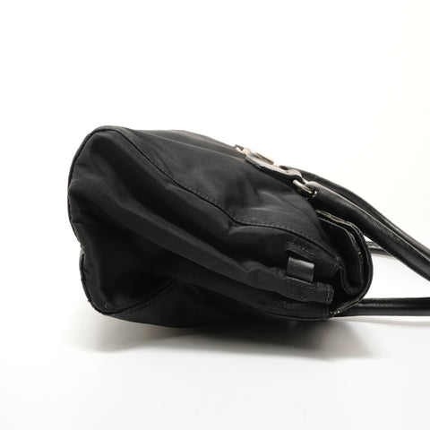 PRADA Nylon triangle logo Shoulder Bag black WS28667