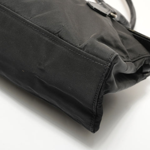 PRADA Nylon triangle logo Shoulder Bag black WS28667