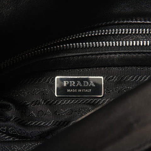 PRADA Nylon triangle logo Shoulder Bag black WS28667