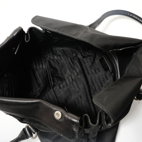 PRADA Nylon triangle logo Shoulder Bag black WS28667