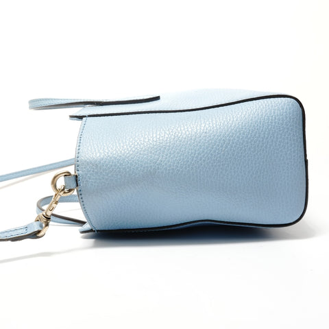 GUCCI Leather 2way Handbag blue WS28668