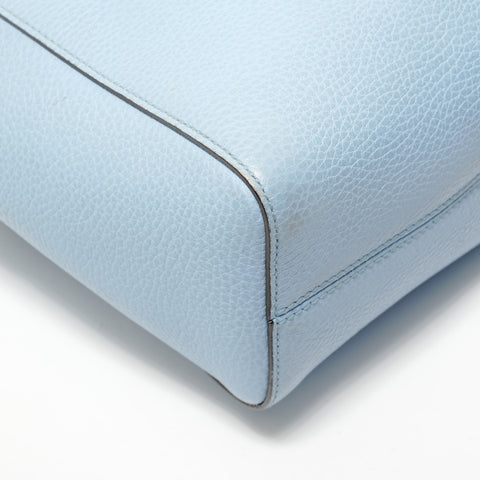 GUCCI Leather 2way Handbag blue WS28668