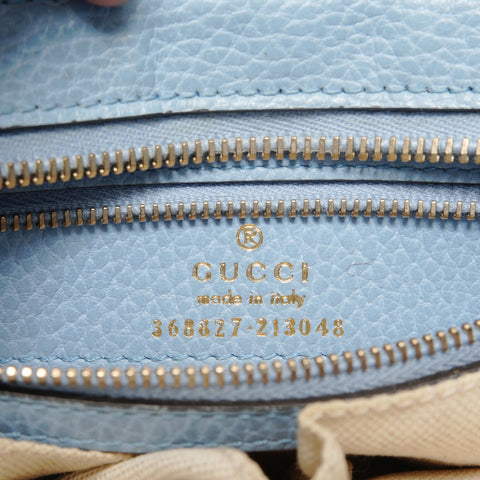 GUCCI Leather 2way Handbag blue WS28668