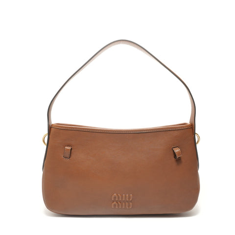 Miu Miu Aventure Nappa Leather Shoulder Bag Brown WS28669