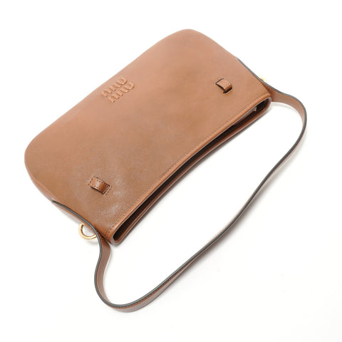 Miu Miu Aventure Nappa Leather Shoulder Bag Brown WS28669