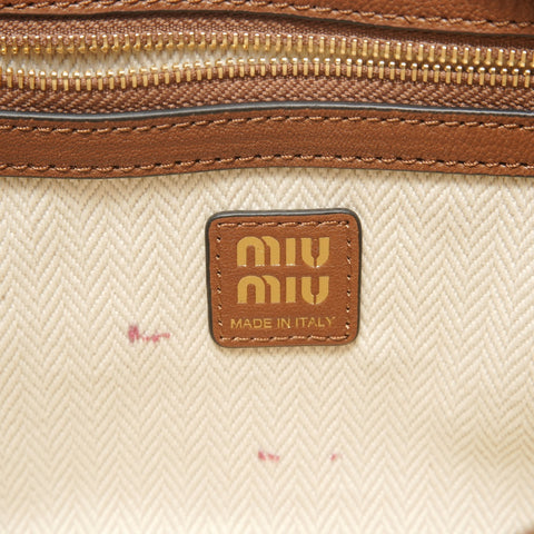 Miu Miu Aventure Nappa Leather Shoulder Bag Brown WS28669