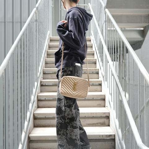 YVES SAINT LAURENT YSL Lou Camera Bag Shoulder Bag beige WS28671