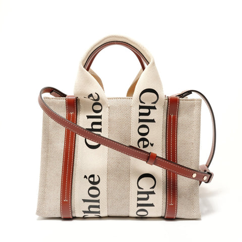 Chloe Woody Small 2WAY Shoulder Bag beige WS28672