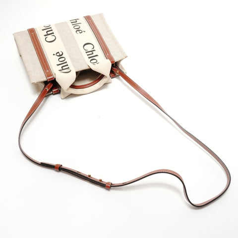 Chloe Woody Small 2WAY Shoulder Bag beige WS28672