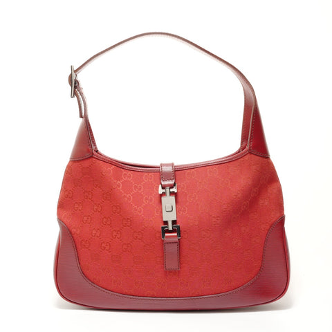 GUCCI GG canvas jackie one belt Shoulder Bag Red WS28675