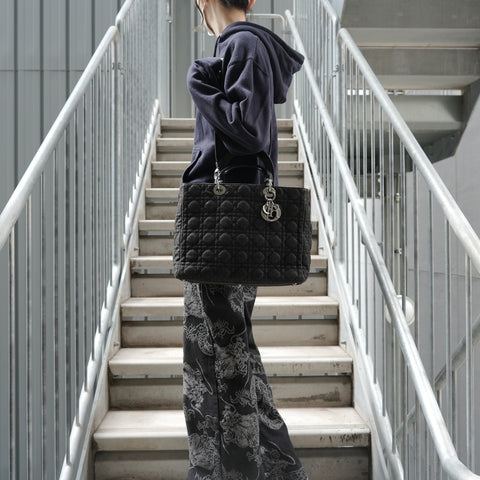 Christian Dior Lady Dior denim 2-way Handbag black WS28677