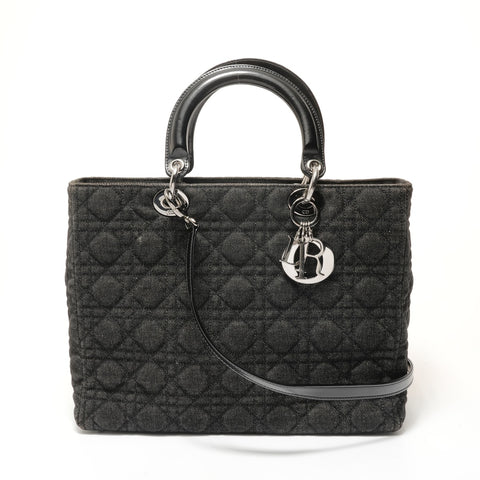 Christian Dior Lady Dior denim 2-way Handbag black WS28677