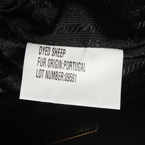 PRADA Triangle logo wool shearling 3-way Shoulder Bag white WS28679