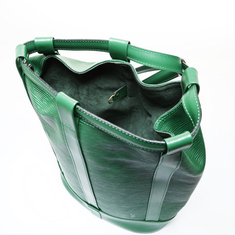 LOUIS VUITTON Louis Vuitton Epi Randonnee PM, made in 1995. Shoulder Bag green WS28681