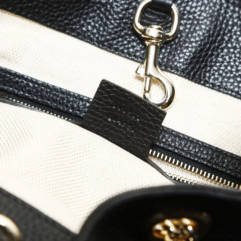 GUCCI Soho Leather Chain Shoulder Bag black WS28682