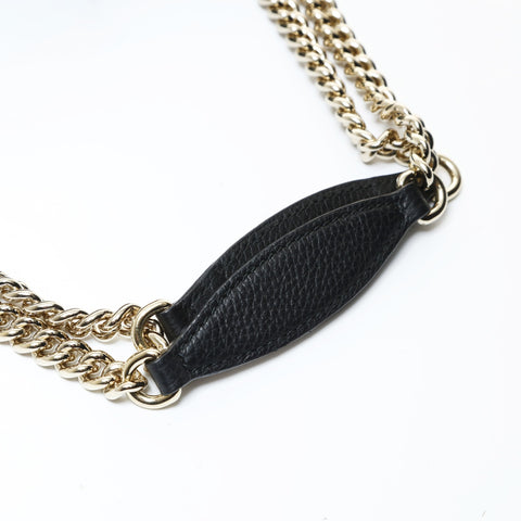 GUCCI Soho Leather Chain Shoulder Bag black WS28682