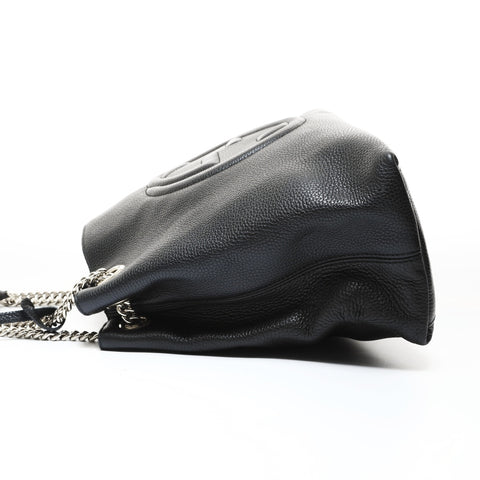 GUCCI Soho Leather Chain Shoulder Bag black WS28682