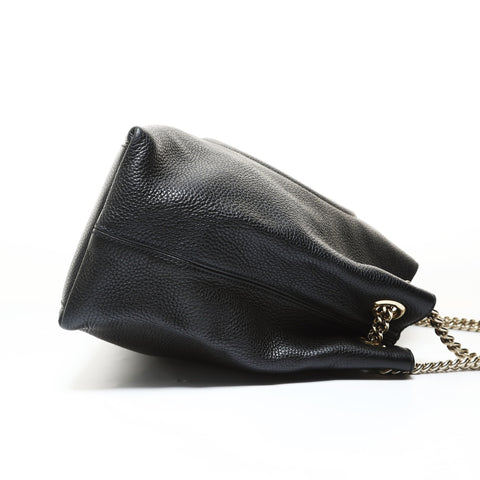 GUCCI Soho Leather Chain Shoulder Bag black WS28682