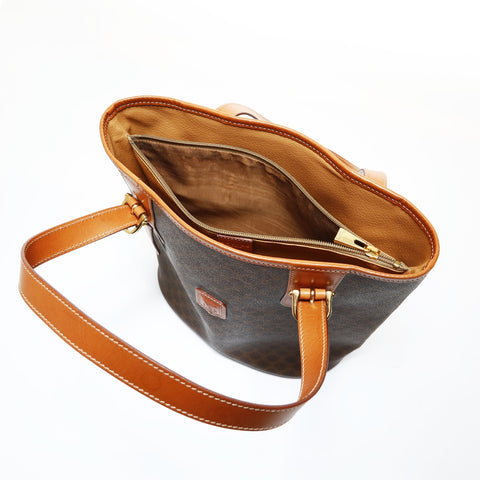 CELINE Macadam PVC Shoulder Bag Brown WS28683
