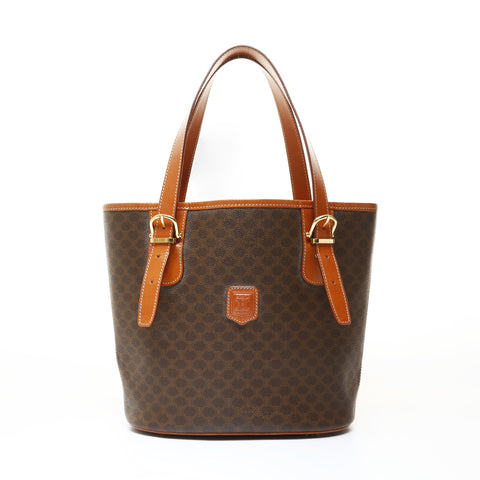 CELINE Macadam PVC Shoulder Bag Brown WS28683
