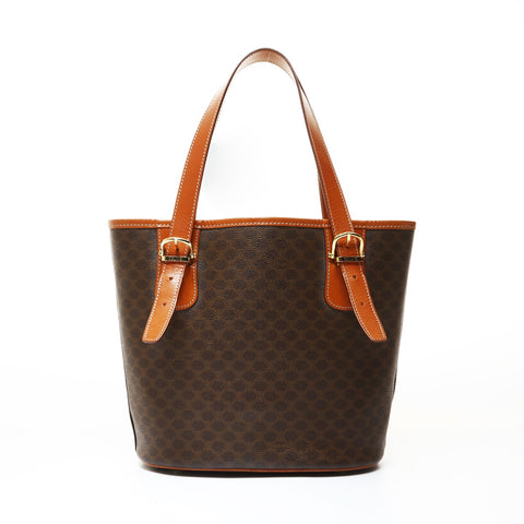 CELINE Macadam PVC Shoulder Bag Brown WS28683