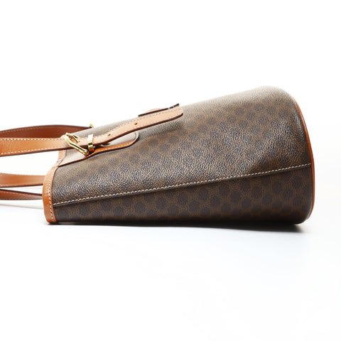 CELINE Macadam PVC Shoulder Bag Brown WS28683