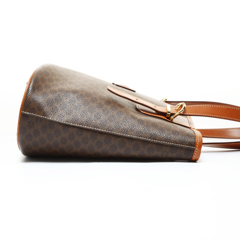 CELINE Macadam PVC Shoulder Bag Brown WS28683
