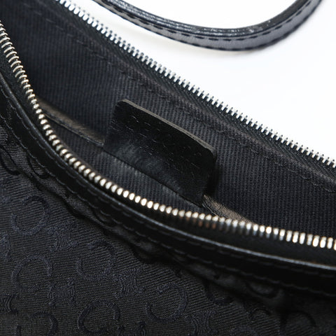 CELINE Satin C Macadam Shoulder Bag black WS28686