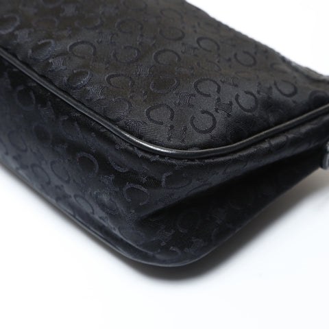 CELINE Satin C Macadam Shoulder Bag black WS28686